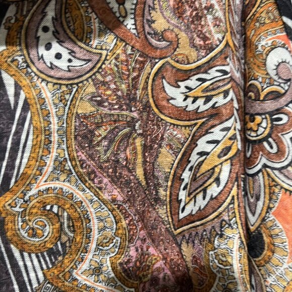 Chico’s Size 3 (XL) Paisley Relic Boxy Sweater Top Mock Neck Pullover Oversize - Picture 6 of 7